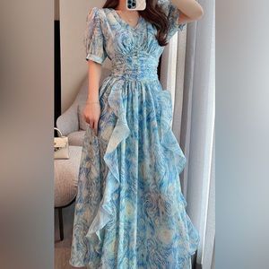 Starry night  long flowing Dress
